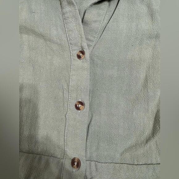 4th & Reckless Sage Green Button Up Beach Romper- Size Large - Picture 7 of 9